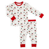 Baby Christmas Pajama Set - Red Holiday 2-Piece Cotton Pajamas for Babies 6-12 Months