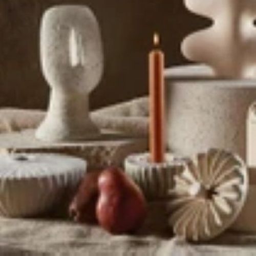Coastal Ceramic Candle Holder - Ocean-Inspired Beach Décor Candleholder