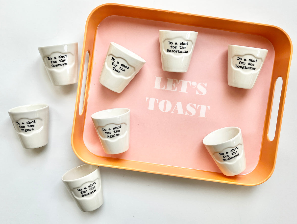 Let's Toast Retro Decorative Bar Serving Tray - Entertaining Home Bar Gift