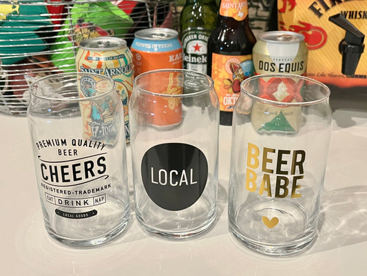 Beer Babe Beer Can Glass