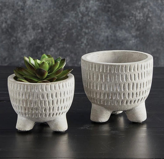 Notches Countertop Cement Pot