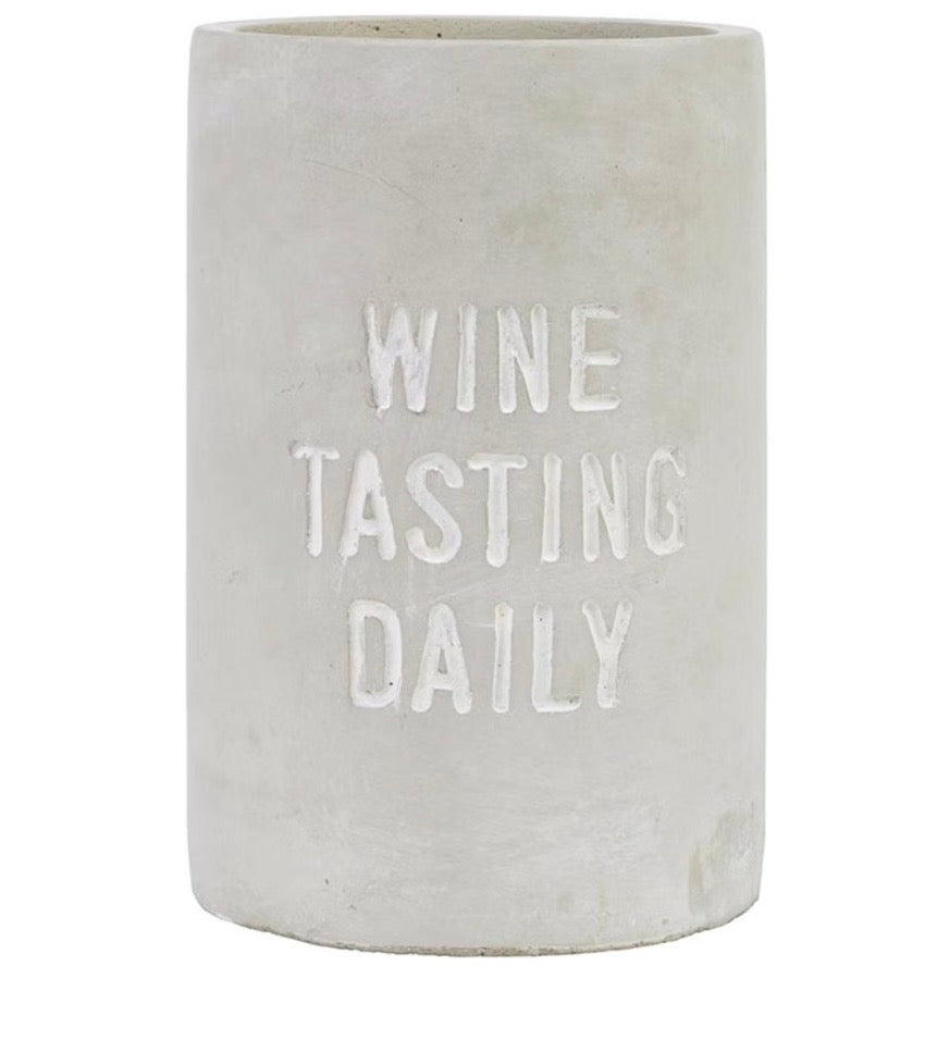 Wine Chiller Bucket Modern Cement | "Wine Tasting Daily" Wine Bottle Cooler
