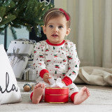 Baby Christmas Pajama Set - Red Holiday 2-Piece Cotton Pajamas for Babies 6-12 Months