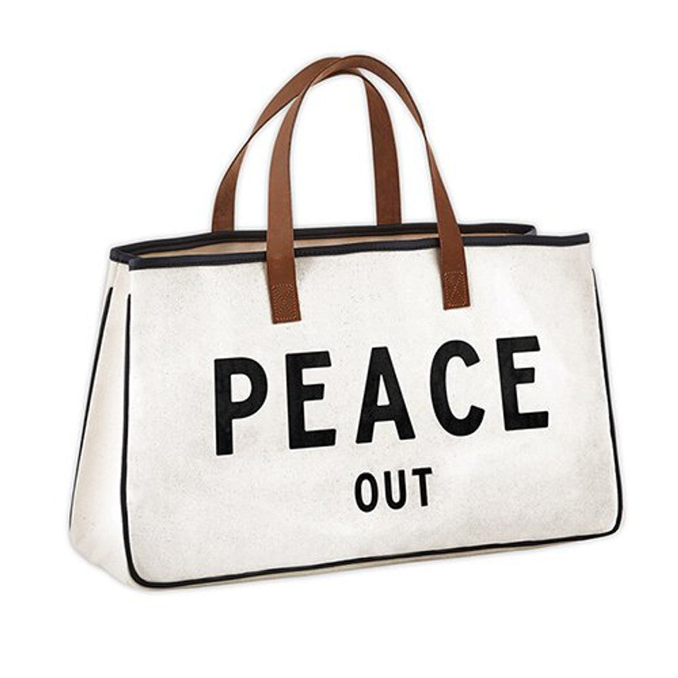 Peace Out Large Canvas Tote