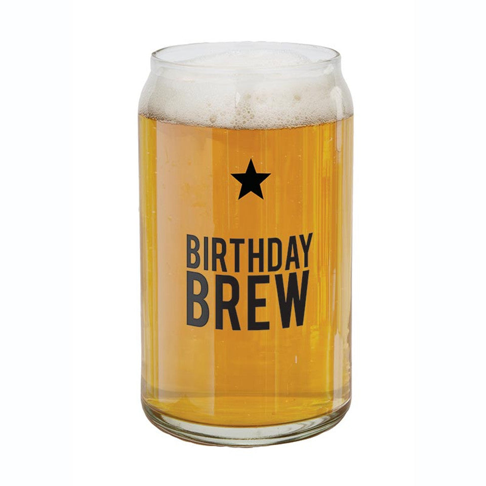 Birthday Brew Beer Can Glass