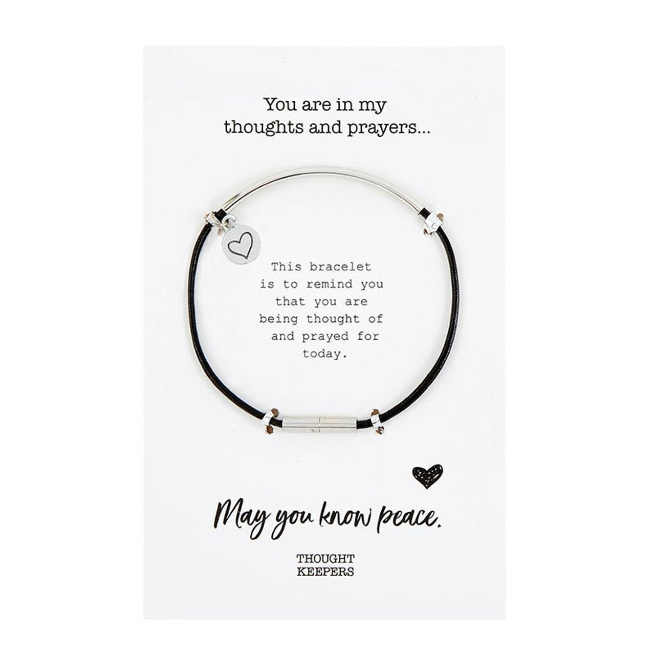 Thoughts of You Card Bracelet Black/Silver