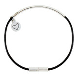 Thoughts of You Greeting Card Bracelet - Black & Silver Friendship Gift