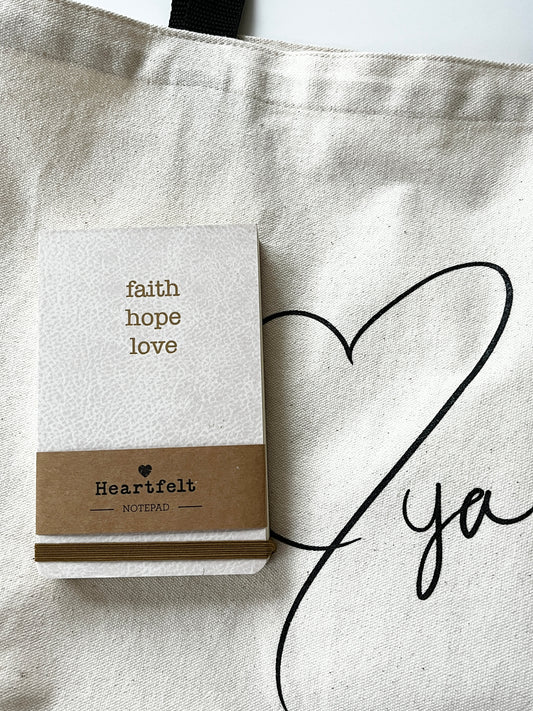 Faith Hope Love Coptic Notepad