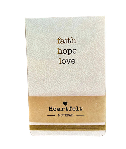 Faith Hope Love Coptic Notepad - Christian Stationery Gift