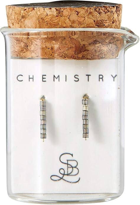 Labradorite Chemistry Science Dangle Earrings - Unique Gift for Science Lovers