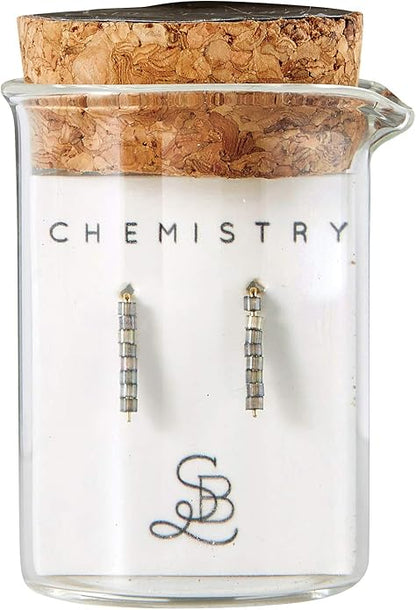 Labradorite Chemistry Science Dangle Earrings - Unique Gift for Science Lovers