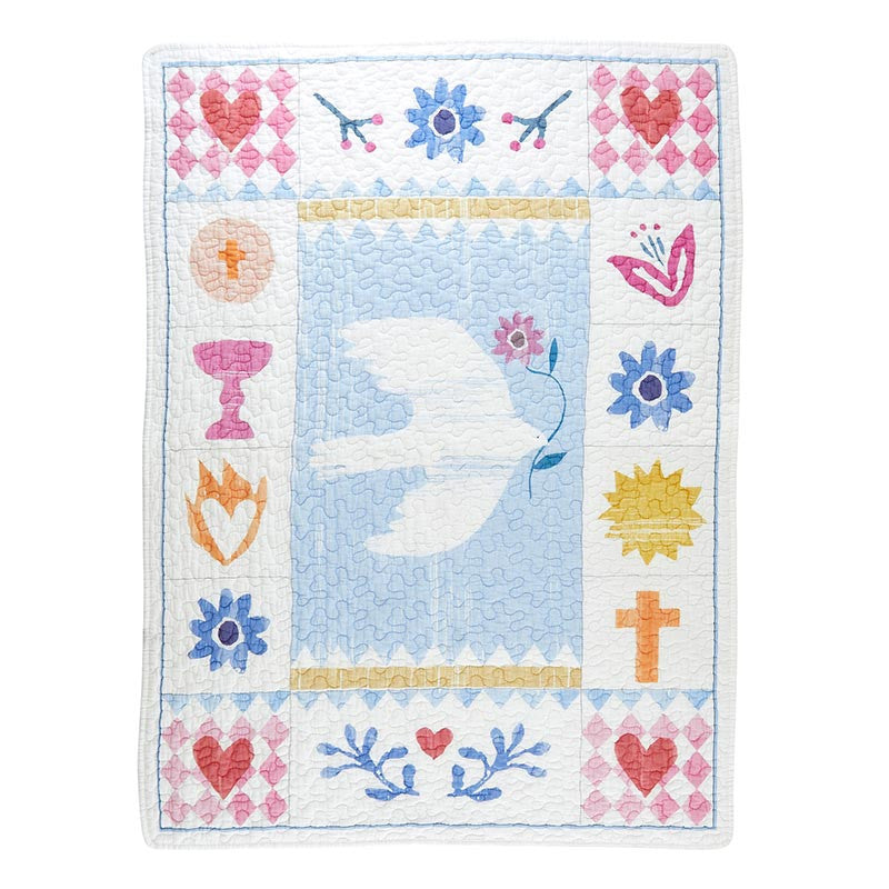 Little Blessings Quilted Soft Baby Blanket - Christian Baby Shower Gift