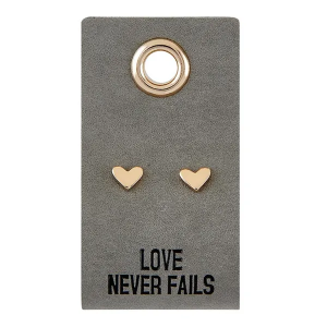 Love Never Fails Heart Earrings