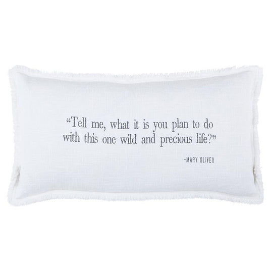 Tell Me, Mary Oliver Lumbar Pillow