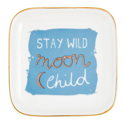 Moon Child Decorative Tray & Earring Set - Boho Jewelry Gift for Her