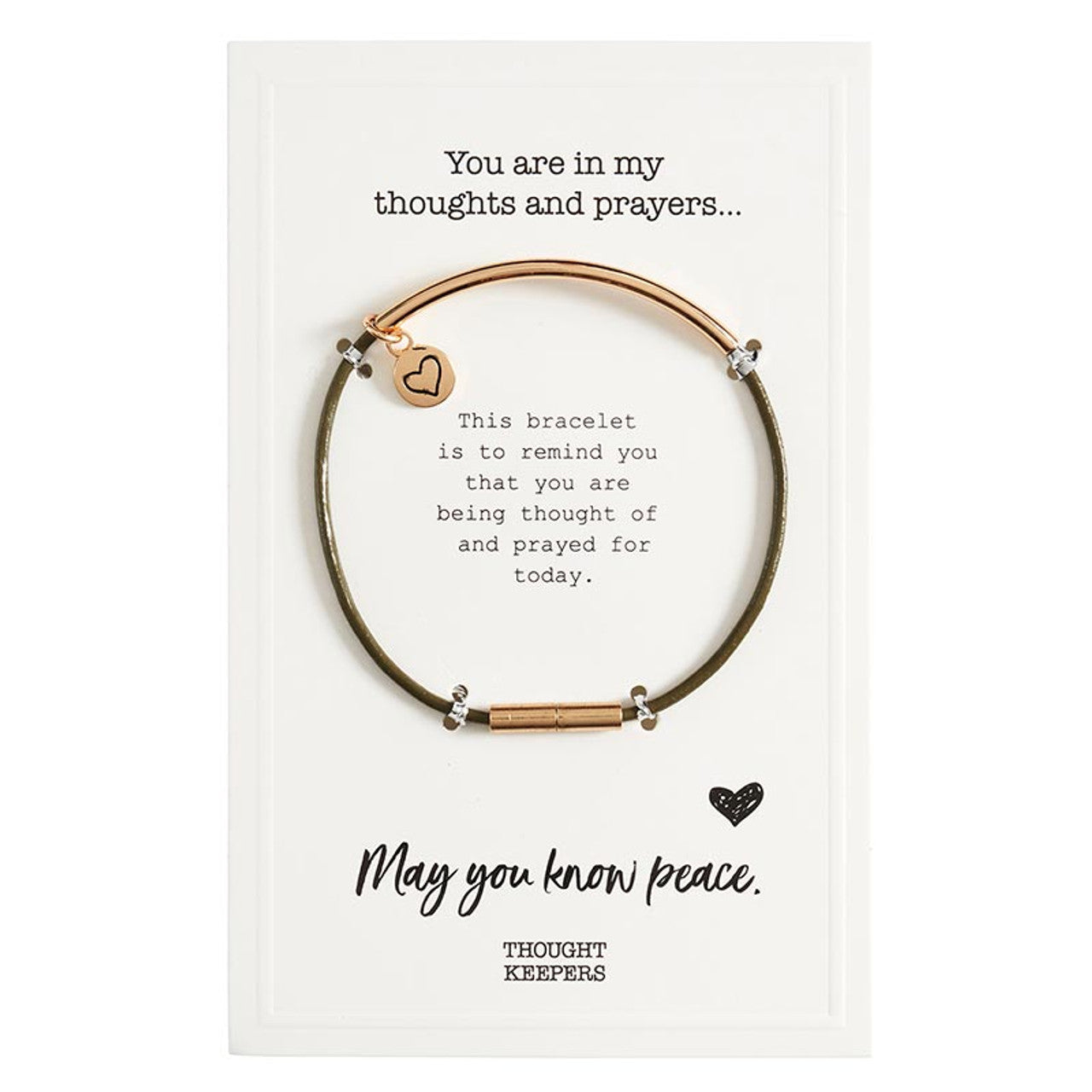 Thoughts of You Card Bracelet Olive/Gold