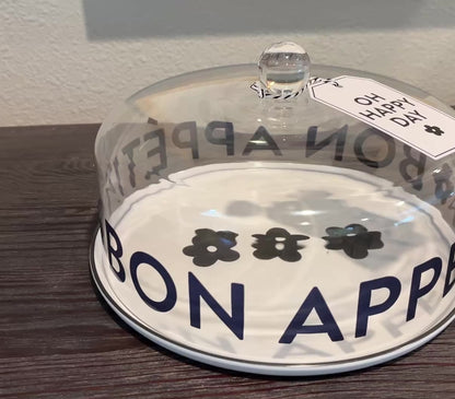 Bon Appetit Glass Dessert Dome Set - Elegant Entertaining Kitchen Gift