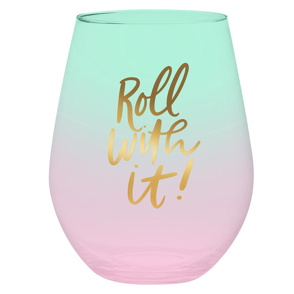 Roll With It Whole Bottle Wine Glass