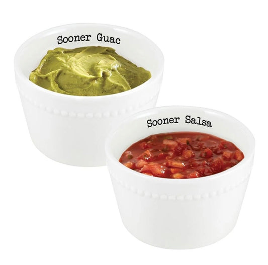 Oklahoma Sooners OU Guacamole & Salsa Serving Set - College Fan Tailgate Gift