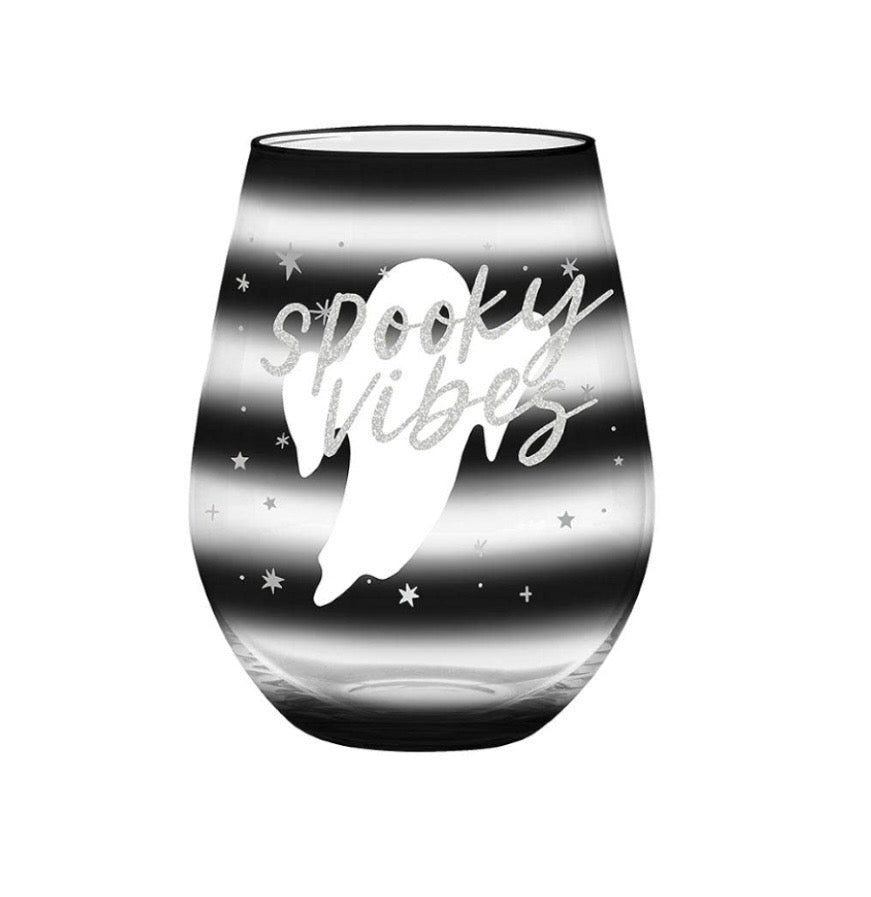 Spooky Vibes Whole Bottle Wine Glass - Funny Halloween Gift