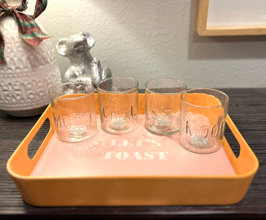 Let's Toast Retro Decorative Bar Serving Tray - Entertaining Home Bar Gift