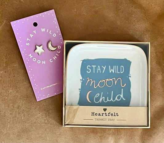 Moon Child Set: Tray & Earrings